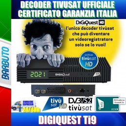 RICEVITORE SATELLITARE DVB-S2 Tivusat DIGIQUEST Ti9 con scheda HD MERLIN INCLUSA