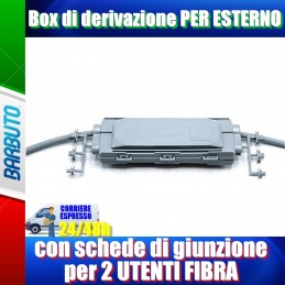 Box di derivazione PER ESTERNO con schede di giunzione per 2 UTENTI FIBRA Fibernet PGPFACFB_BOX2UI