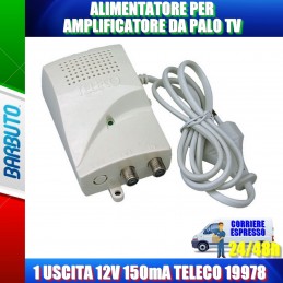 ALIMENTATORE PER AMPLIFICATORE DA PALO TV 1 OUT 12V 150mA TELECO 19978