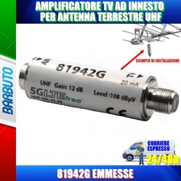 AMPLIFICATORE TV AD INNESTO PER ANTENNA TERRESTRE UHF 81942G EMMESSE