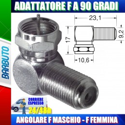 ADATTATORE F A 90 GRADI ANGOLARE F MASCHIO - F FEMMINA