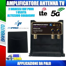 AMPLIFICATORE DA PALO 2 INGRESSI UHF GUADAGNO 30 dB REGOLABILE FILTRO 5G