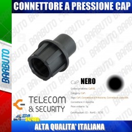 CONNETTORE A PRESSIONE CAP NERO, ALTA QUALITA' TELECOM E SECURITY