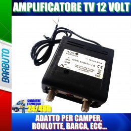 AMPLIFICATORE TV A 12 VOLT, ADATTO PER CAMPER, ROULOTTE, BARCA, CAMION, ECC.