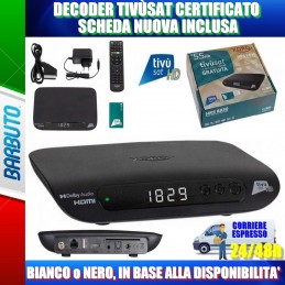 DECODER TIVUSAT CERTIFICATO CON SCHEDA NUOVA INCLUSA BIANCO o NERO