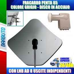 PENTA 85 ANTENNA PARABOLICA ACCIAIO FRACARRO GRIGIA PENTA85G-A CON LNB 8 OUT