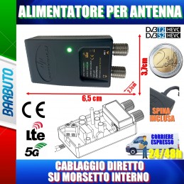 ALIMENTATORE TV DIGITALE TERRESTRE DA 300mA con MORSETTO DI CABLAGGIO O SPINA