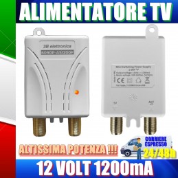 ALIMENTATORE TV ALTA POTENZA PER AMPLIFICATORE ANTENNA DVBT 12V 1200mA