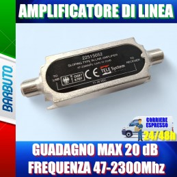 AMPLIFICATORE DI LINEA CON GUADAGNO MAX 20 dB - FREQUENZA 47-2300Mhz