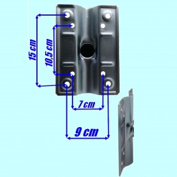 PIASTRA CONTROPIASTRA BASE PER ZANCA AD L ZINCATA SAGOMATA A LASER