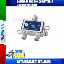 PARTITORE RF12 CON CONNETTORI F 2 USCITE VERTICALE