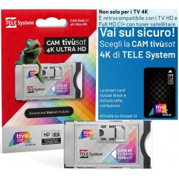 CAM TIVUSAT 4K ULTRA HD CERTIFICATA TIVUSAT con TESSERA 4K NERA - TeleSystem