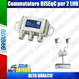 SWITCH DISEQC 2 in 1 out  conn.F PER DUE LNB, ALTA' QUALITA'