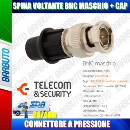 SPINA VOLANTE BNC MASCHIO CON SISTEMA CAP, ART. KBM TELECOM E SECURITY