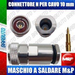 CONNETTORE N MASCHIO PER CAVI DA 10 MM A SALDARE MESSI E PAOLONI