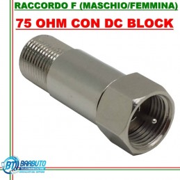RACCORDO F MASCHIO - FEMMINA 75 OHM CON DC BLOCK