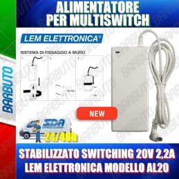 ALIMENTATORE PER MULTISWITCH STABILIZZATO SWITCHING 20V 2,2A LEM ELETTRONICA