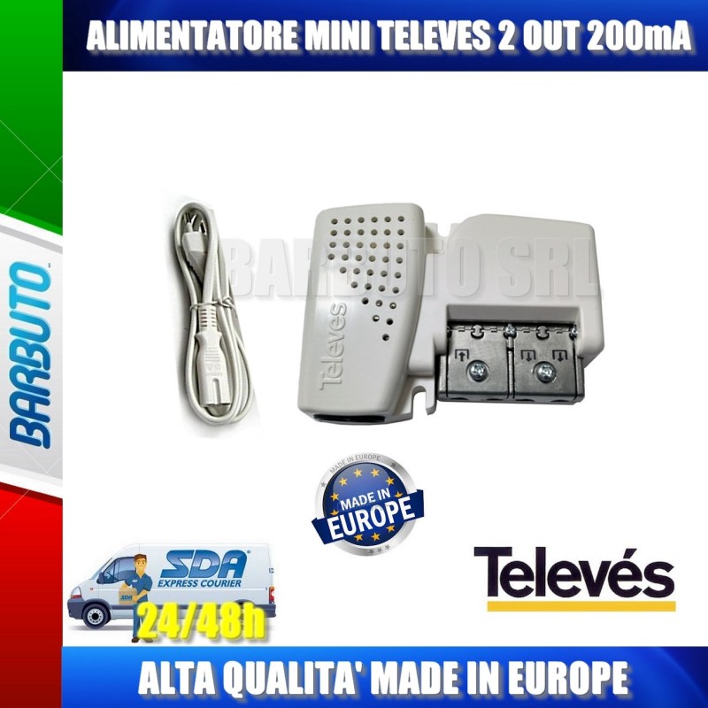Televes ALIMENTATORE PICOKOM 1IN 2 OUT 12V 200mA TELEVES 579401 PER ANTENNA 790 HDBOSS 