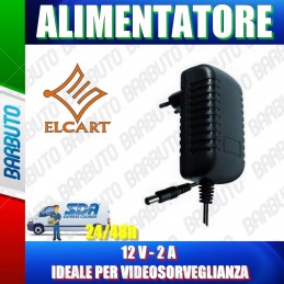 ALIMENTATORE 12V 2000mA ottimo per videosorveglianza con connettore 2,1 x 5,5