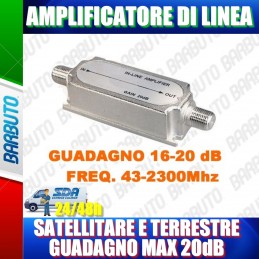 AMPLIFICATORE DI LINEA CON GUADAGNO MAX 20 dB - FREQUENZA 43-2300Mhz
