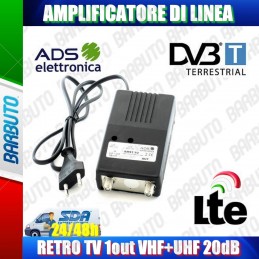 AMPLIFICATORE SEGNALE TV UHF 20db 1out MIGLIORA/POTENZIA IL SEGNALE TV 