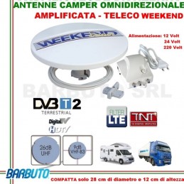 ANTENNA TV DA CAMPER O BARCA -TELECO WEEKEND OMNIDIREZIONALE 360°+AMPLIFICATORE