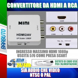 CONVERTITORE DA HDMI A RCA AV COMPOSITE CVBS CON AUDIO STEREO