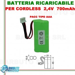 BATTERIA PER CORDLESS GIGASET SIEMENS RICARICABILE Ni-Mh 2,4V 700mAh PACK AAA