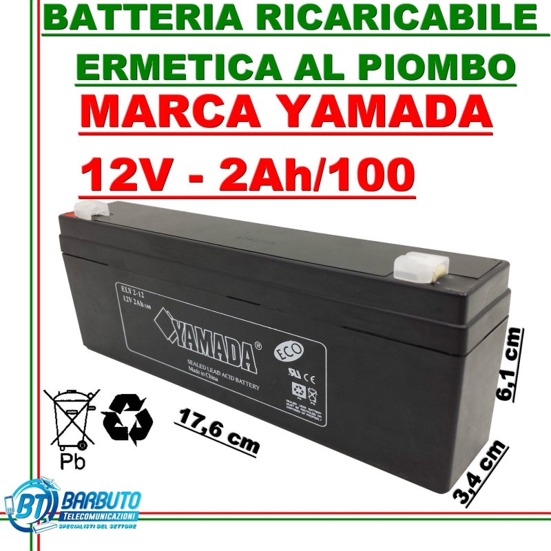 Batteria Ricaricabile al Piombo 12V – 2 Ah ECO Yamada