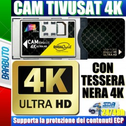 CAM TIVUSAT 4K ULTRA HD CERTIFICATA TIVUSAT + TESSERA 4K NERA - DIGIQUEST