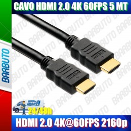 CAVO HDMI 2.0 4K 60FPS 5 METRI VERSIONE HDMI-HDMI 2.0 4K@60FPS 2160p