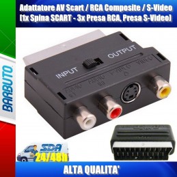Adattatore AV Scart+RCA Composite+S-Video,1x Spina SCART,3x Presa RCA