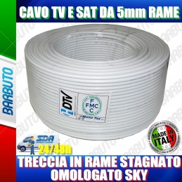 1 mt DI CAVO OMOLOGATO SKY MICROTEK H21 IN RAME PER TV E SAT D. 5mm CLASSE B