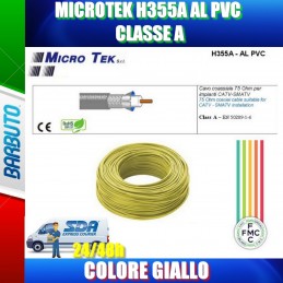 1 mt CAVO COASSIALE TV 5mm CLASSE A, CONDUTTORE RAME 100%, MICROTEK H355A GIALLO