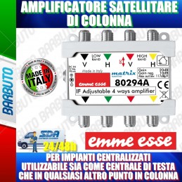 AMPLIFICATORE DI LINEA A 4 VIE 20dB PER SEGNALI SAT SERIE COMPACT MATRIX 80294A