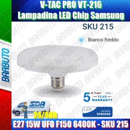 V-TAC PRO VT-216 Lampadina LED Chip Samsung E27 15W UFO F150 6400K - SKU 215