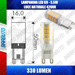 LAMPADINA A LED G9 - 3,5W - 230V - BIANCO NATURALE 330 LUMEN O CAPPA LS223/02NW