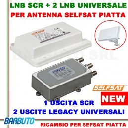 LNB/CONVERTITORE  SCR + 2 USCITE UNIVERSALI PER ANTENNA PARABOLA SELFSAT PIATTA 