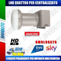 LNB PER CENTRALIZZATO - LNB QUATTRO HV-HV UNIVERSALE 0,1 dB LTE EMMEESSE 80188KL