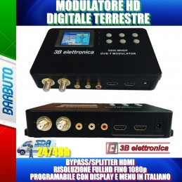 MODULATORE DIGITALE TERRESTRE FULLHD DVB-T FINO A 1080p Ingresso LOOP HDMI