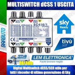 MULTISWITCH dCSS SKY 1 USCITA INDIPENDENTE MOD. PASSANTE LEM ELETTRONICA SC416/1