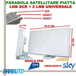 ANTENNA SATELLITARE PIATTA SCR + 2 USCITE STANDARD SELFSAT H21SCR OMOLOGATA SKY 