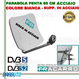 PARABOLA 85 CM IN ACCIAIO PENTA FRACARRO BIANCA SUPPORTO POSTER. ACCIAIO 211205