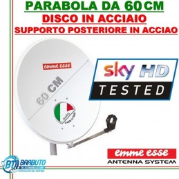 PARABOLA 60 CM IN ACCIAIO EMMEESSE ANTENNA  SATELLITARE CON SUPPORTO IN ACCIAIO