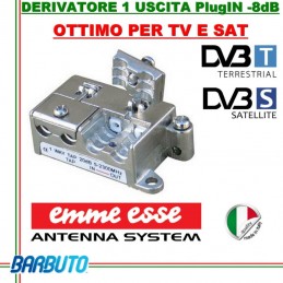 DERIVATORE 1 USCITA EMMEESSE SERIE PlugIN MODEL D1/08 IN PRESSOFUSIONE COD 81659