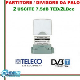 PARTITORE / DIVISORE DA PALO ESTERNO 2 USCITE CONNETORI F CON PASSAGGIO +CC