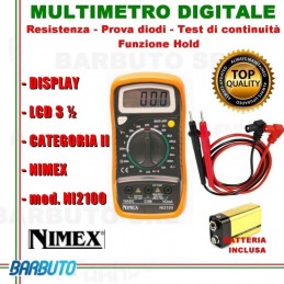 TESTER MULTIMETRO PORTATILE DIGITALE CON DISPLAY LCD 3½ mod. NI2100