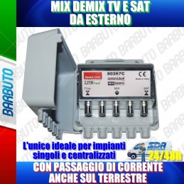 MIX / DEMIX - TV / SAT DA ESTERNO, CON PASSAGGIO DI CORRENTE SUL TERRESTRE