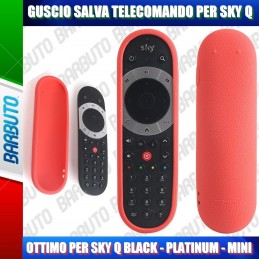 GUSCIO SALVA TELECOMANDO IN SILICONE ROSSO PER SKY Q BLACK - PLATINUM - MINI