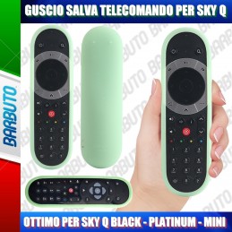 GUSCIO SALVA TELECOMANDO IN SILICONE VERDE PER SKY Q BLACK - PLATINUM - MINI